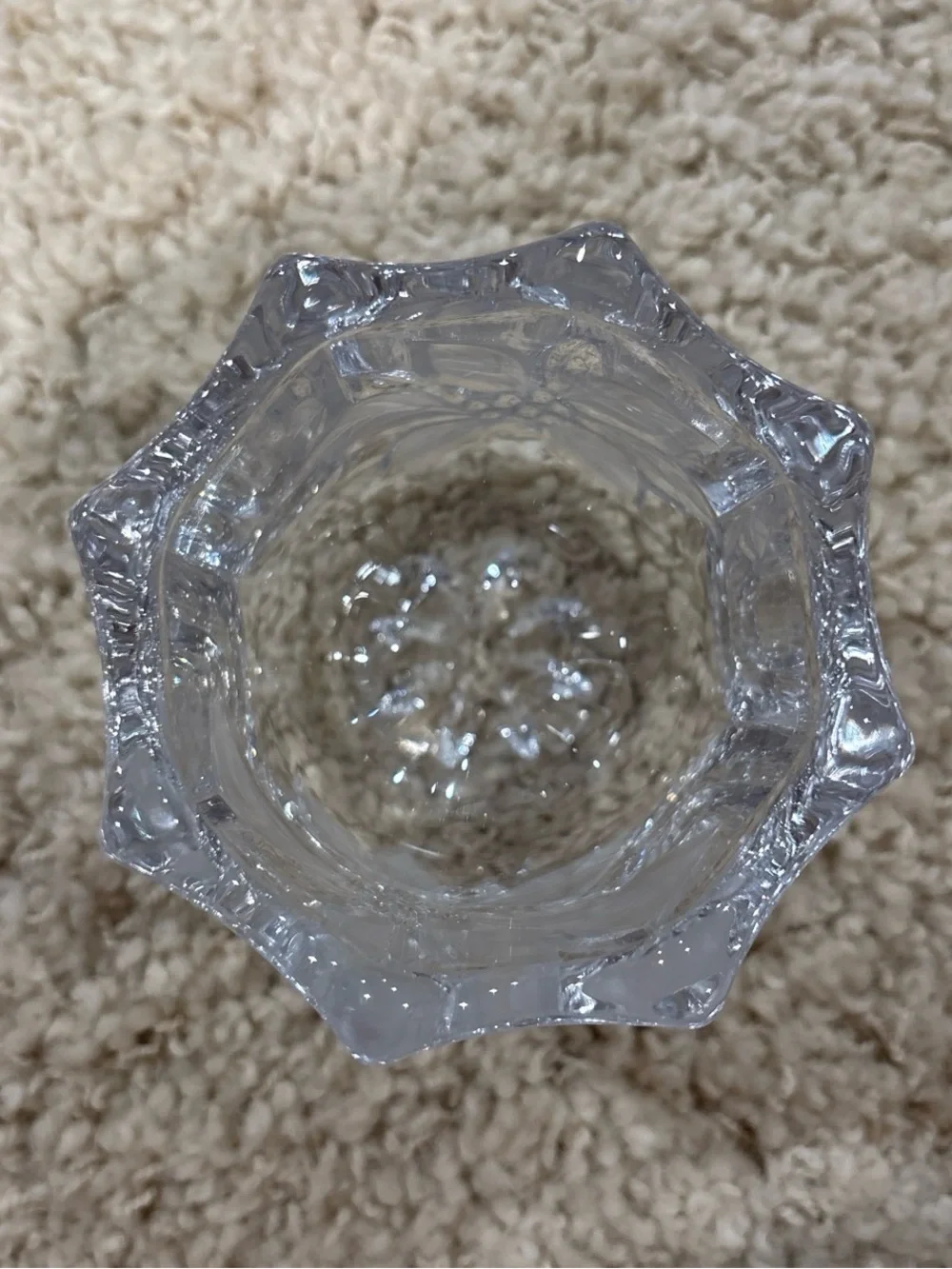 Vintage 1996 Mikasa Festive Poinsettia Crystal Flower Votive Candle Holder Japan